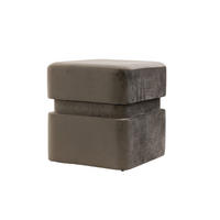 POUF Piazza Grau 40/40/42,5 cm - Grau, Textil (40/42.5/40cm) - Light & Living