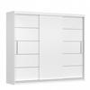 SCHWEBETÜRENSCHRANK Alba ohne Spiegel Weiß/Sonoma Eiche + LED-Beleuchtung 250 cm - Alufarben/Weiß, Holzwerkstoff/Metall (250/218/61cm) - imoebel24