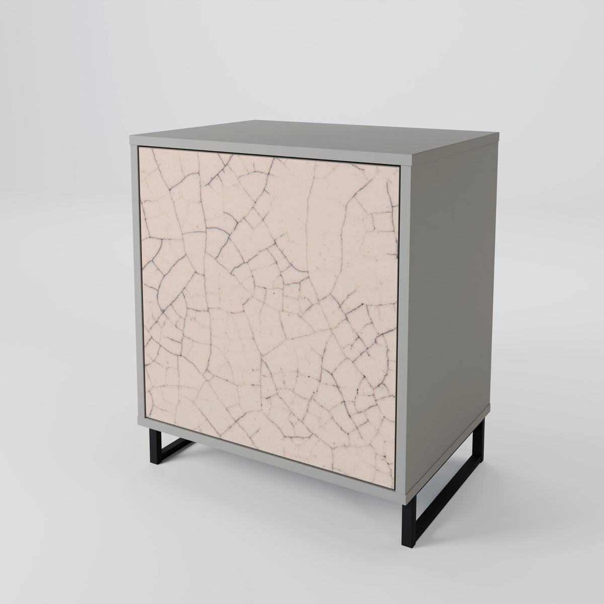 SIDEBOARD CERAMIC TEXTURE, Grau, 57,5x42x57,5 cm, Ohne Füße - Multicolor/Grau, Holzwerkstoff (57.5/57.5/42cm) - SpaceRebels