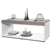 COUCHTISCH Pure Tischplatte und Blenden in Eiche Nordic - Silbereichenfarben, Holzwerkstoff (58/104/40.5cm) - Vladon