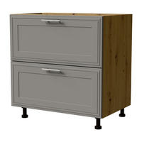 SCHUBLADENUNTERSCHRANK Salo D2/80 Eiche Artisan / Dust Grey Matt 80 / 50 / 82cm - Blum Teilauszug - Eiche Artisan/Grau, Holz/Holzwerkstoff (80/82/50cm) - Feldmann-Wohnen