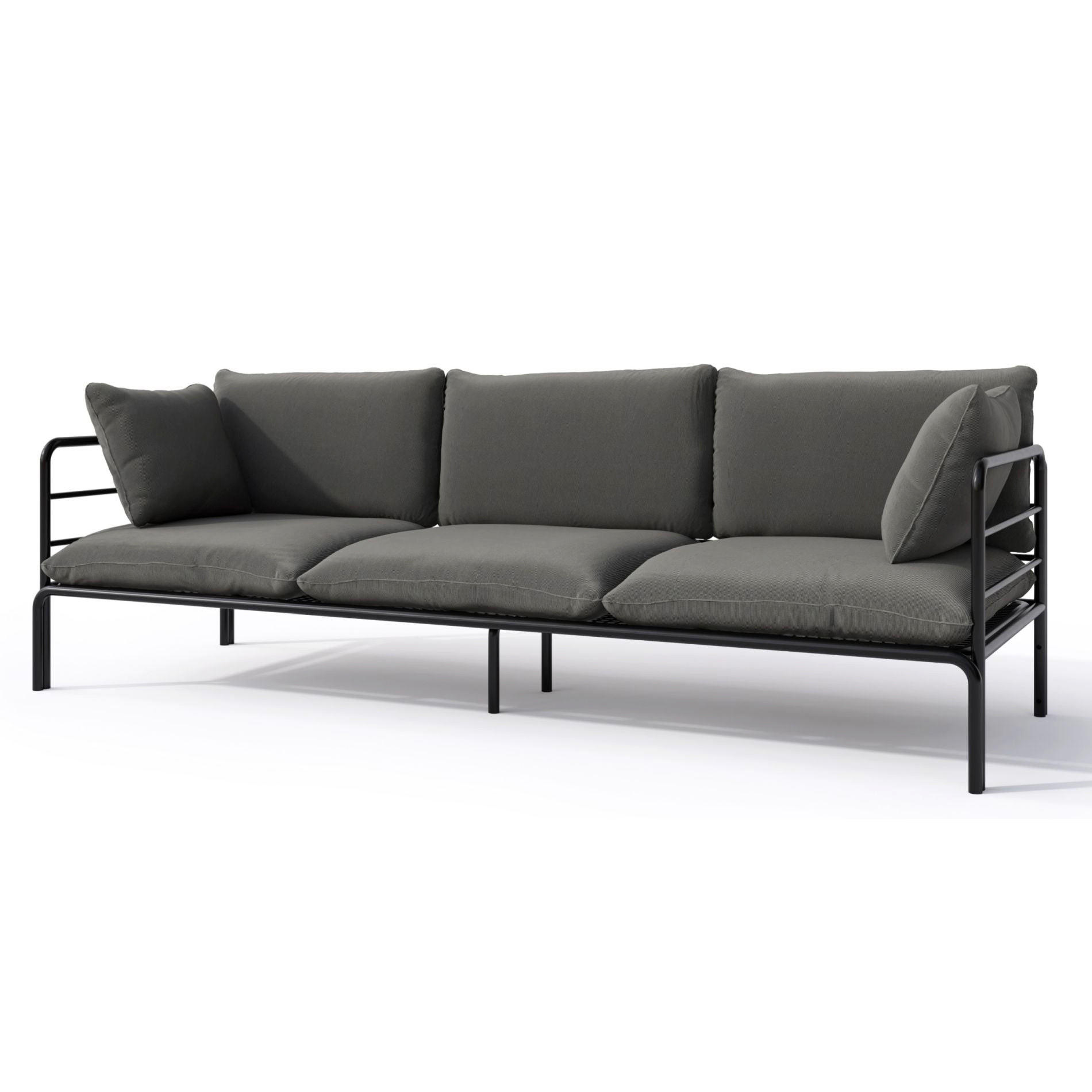 GARTEN-SOFA Worcully Anthrazit/Schwarz - Anthrazit, Textil (225/80/80cm) - Selsey