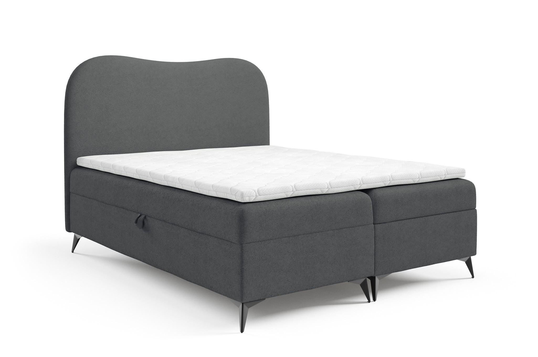 BOXBETT Blair Premium überlänge - Dunkelgrau, Holzwerkstoff/Textil (180/220cm) - Fun Möbel