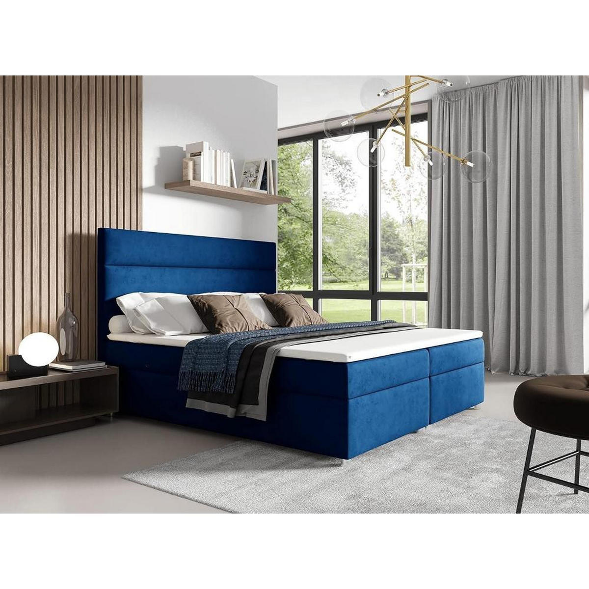 BOXBETT mit Bettkasten Trinity K-1 Bonellfederkern inkl. Topper - Silberfarben, Holz/Holzwerkstoff (200/200cm) - Best For Home