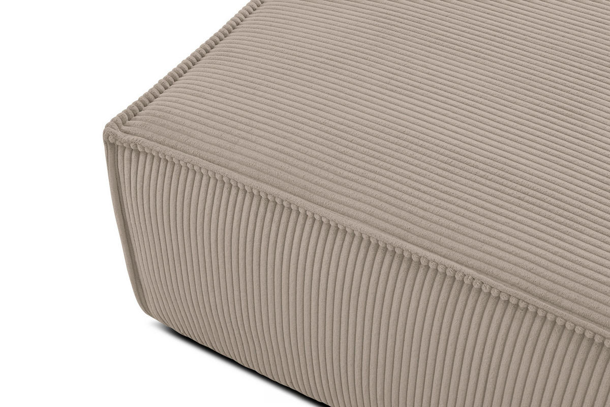 SITZPOUF NAPI gefederte Sitzfläche, beige - Beige/Schwarz, Textil (83/45/83cm) - KONSIMO®