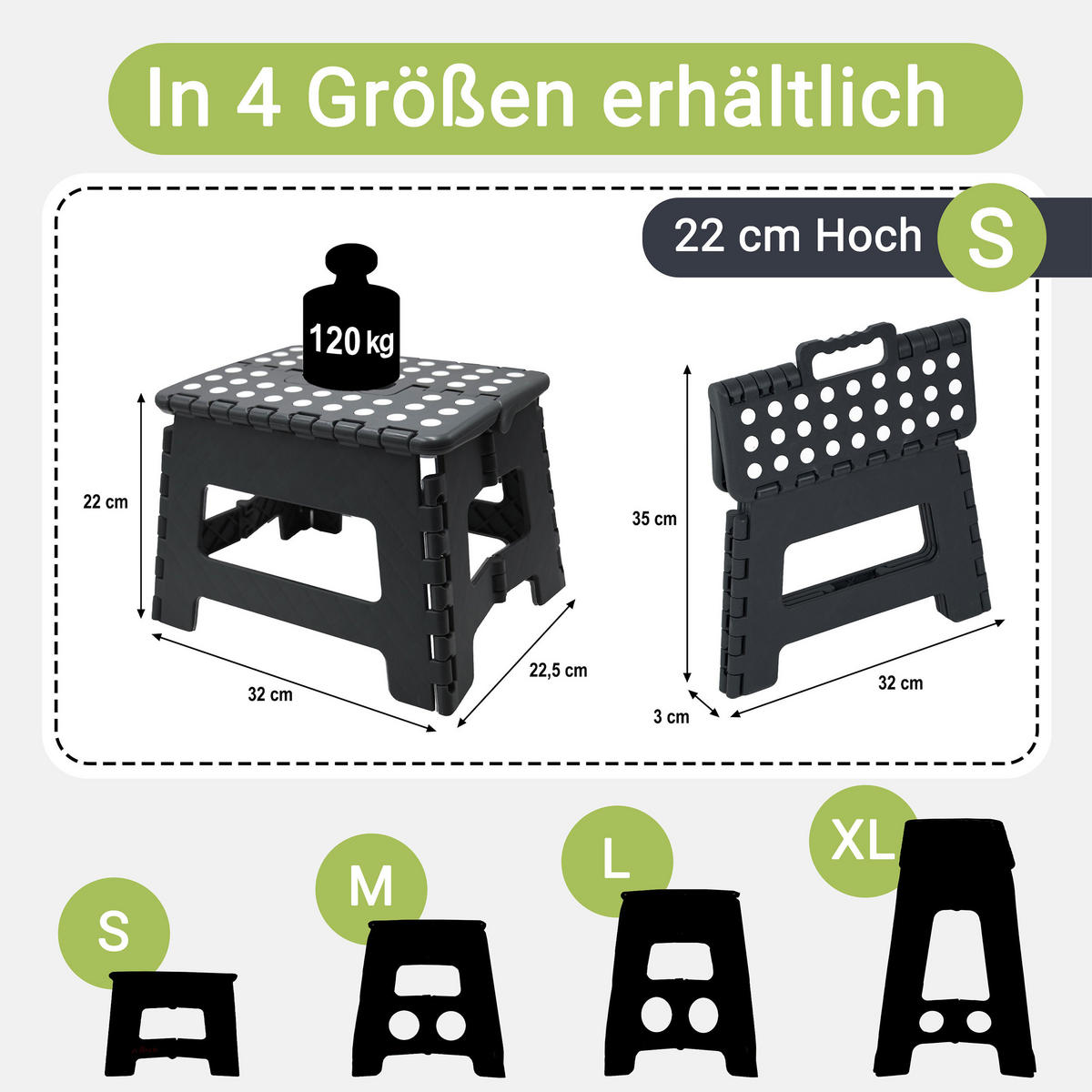 KLAPPHOCKER, 29x22x22 cm, 100% Kunststoff - Schwarz, Kunststoff (29/22/22cm) - Zollner