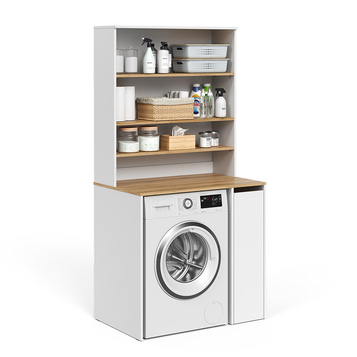 SKŘÍŇKA NA PRAČKU Viktor Bílá/Artisan - bílá, kompozitní dřevo (93.6/88.2/60cm) - Vicco