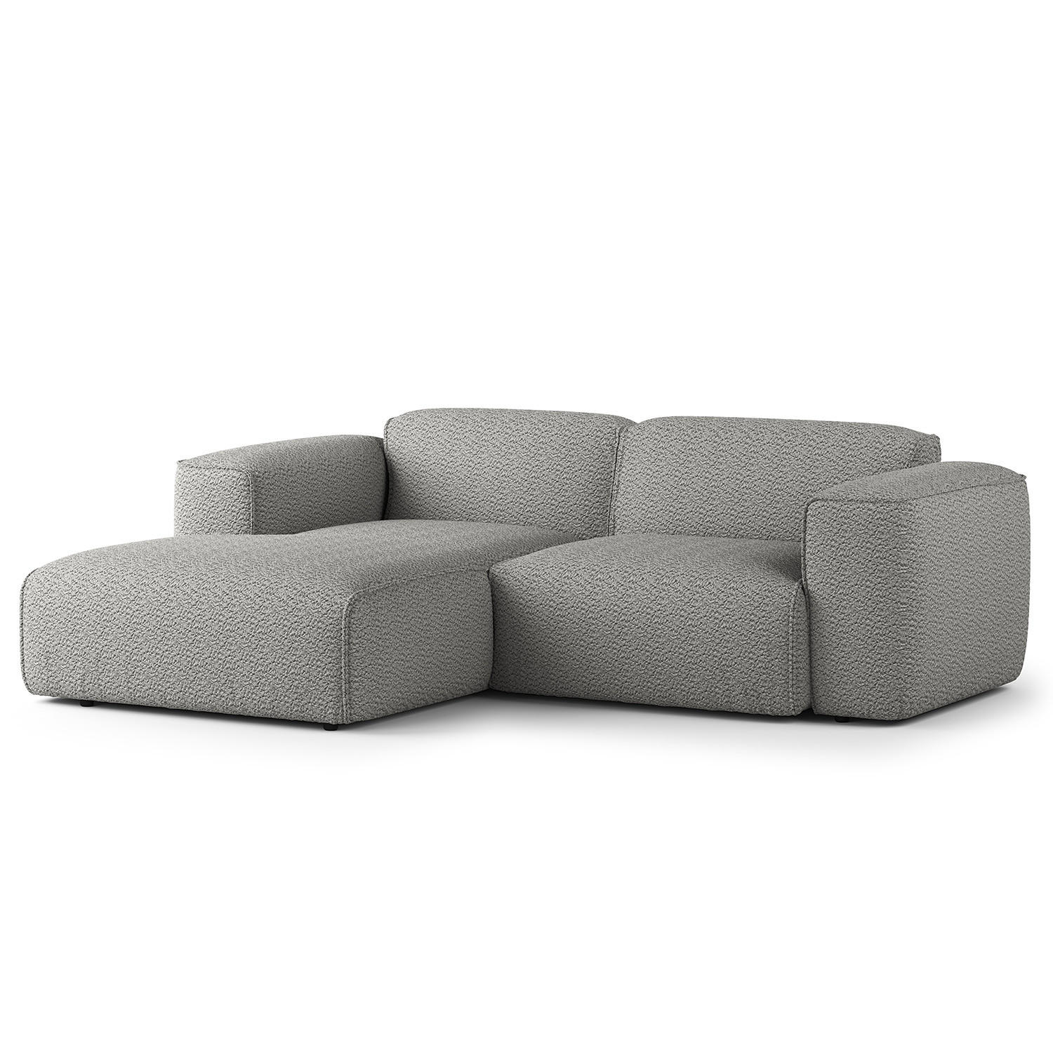 ECKSOFA mit XL-Longchair - Schwarz/Grau, Kunststoff/Textil (260/171cm) - home24