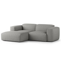 ECKSOFA mit XL-Longchair - Schwarz/Grau, Kunststoff/Textil (260/171cm) - home24