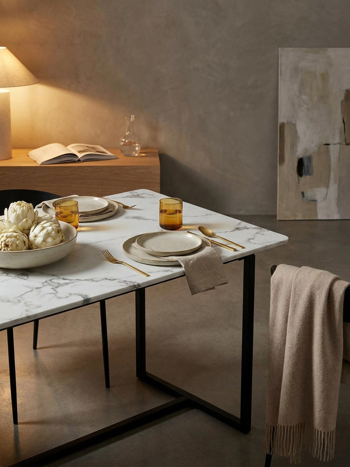ESSTISCH Marmoroptik Metall Rechteckig Modern Klein, Weiß 180x90x76 cm - Schwarz/Weiß, Holzwerkstoff/Metall (90/180/76cm) - KADIMA DESIGN