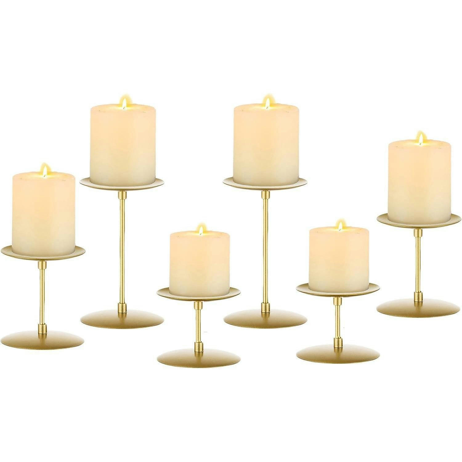 KERZENSTÄNDER 6er Set Gold Metall - Goldfarben, Metall (9/9/15cm)