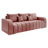 SCHLAFSOFA Pufetto - Silberfarben/Rosa, Holz/Textil (244/86/90cm) - MIRJAN24