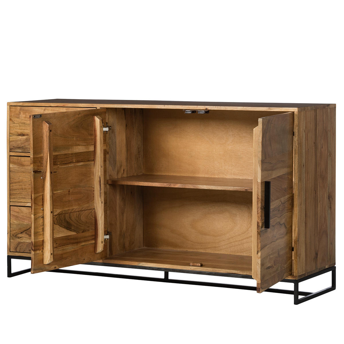 SIDEBOARD - Akazie massiv - Akaziefarben, Holz (145/80/40cm) - home24