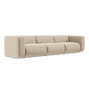 4-SITZER-SOFA Samt Stoff Beige - Beige/Creme, Kunststoff/Textil (319/70/89cm) - Makamii
