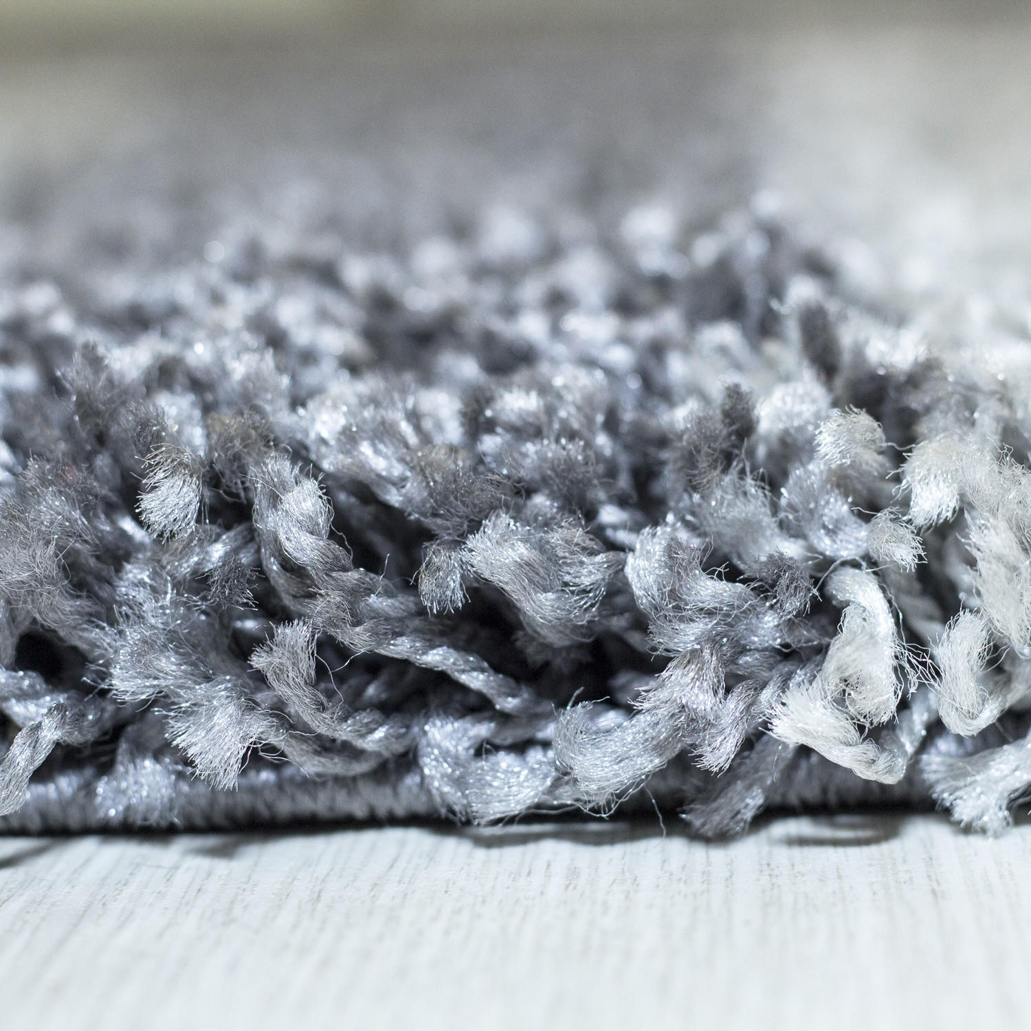 TEPPICH Hochflor Shaggy Karo Design Polypropylen Wohnzimmer Grau Rund 200x200 - Grau, Textil (200/200cm) - KADIMA DESIGN