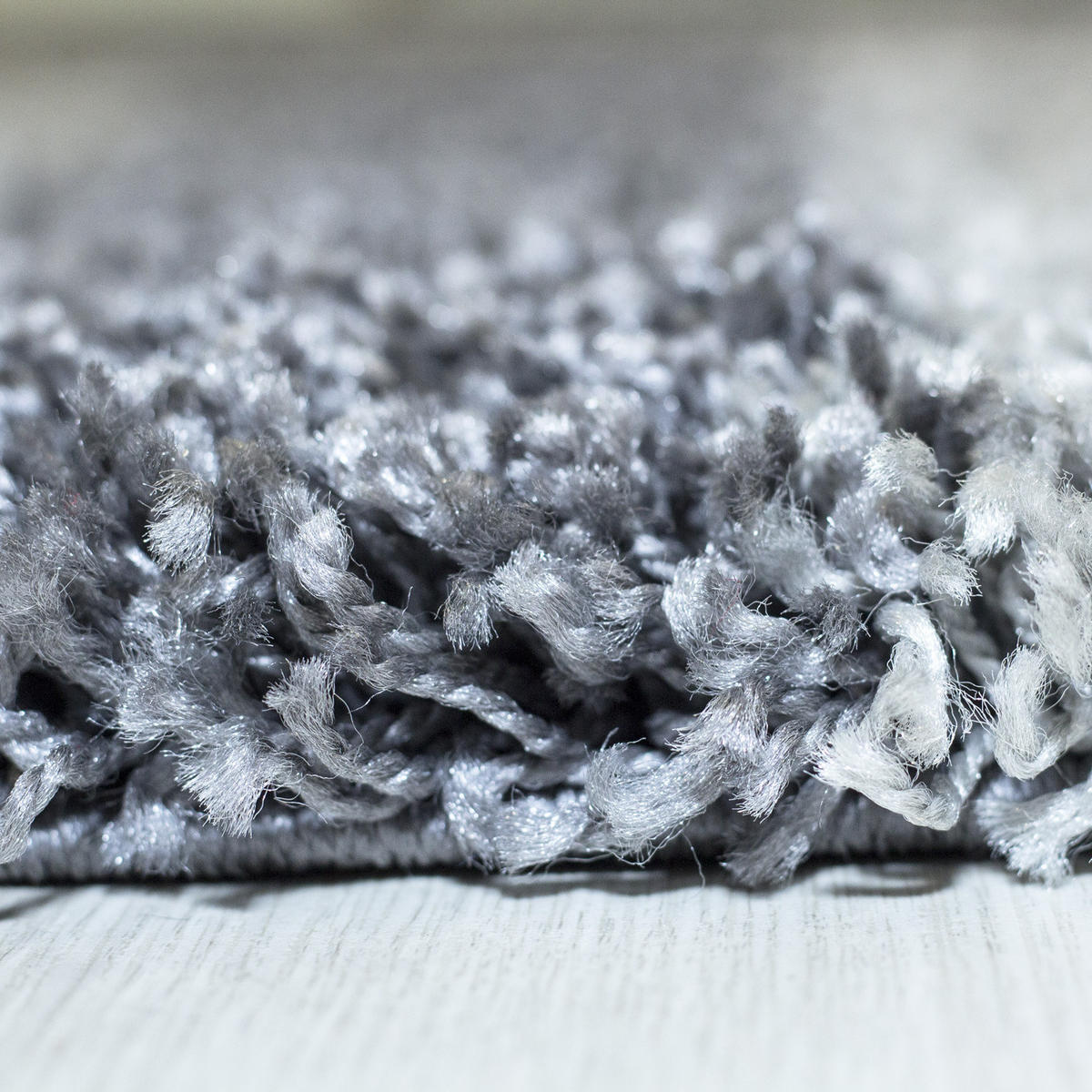 TEPPICH Hochflor Shaggy Karo Design Polypropylen Wohnzimmer Grau Läufer 100x200 - Grau, Textil (100/200cm) - KADIMA DESIGN
