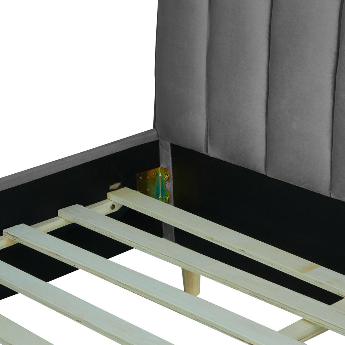 POLSTERBETT in Samt mit Lattenrost 140/200 cm in Grau - Grau, Textil (140/200cm) - Homestyle4u