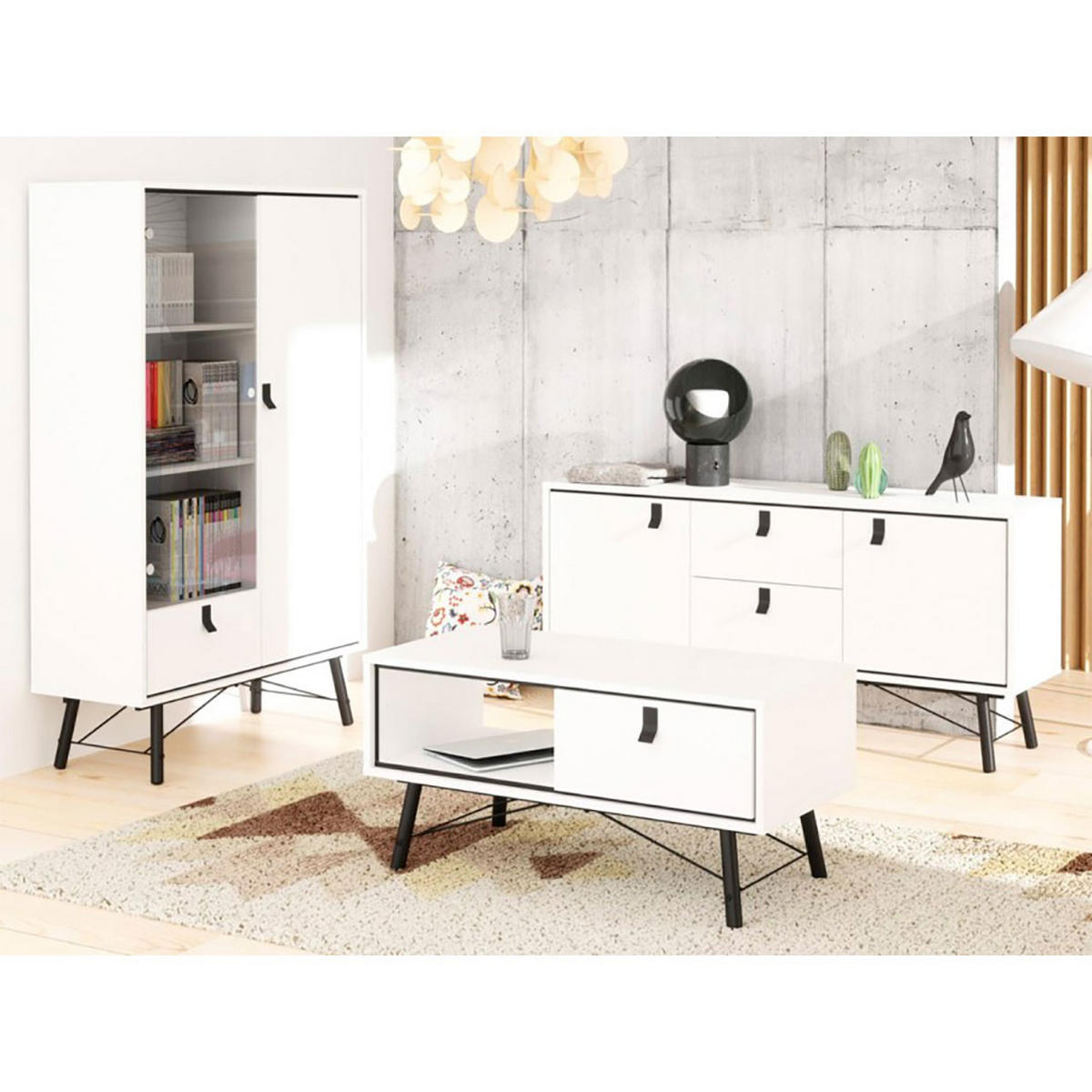 VITRINE Rye Weiß 102/40/162 cm - Weiß, Holzwerkstoff (102/162/40cm) - ebuy24