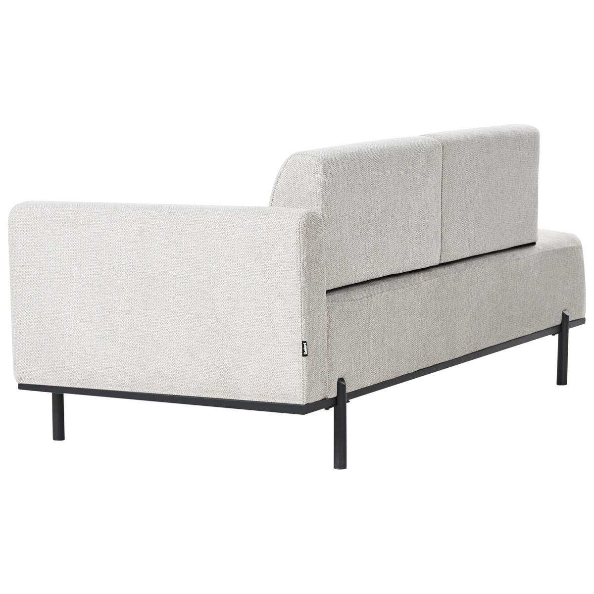 ČALOUNĚNÉ LEHÁTKO CHAISE LONGUE Umělý len Světle šedé Savasse - šedá/černá, textil (170/78/85cm) - Beliani