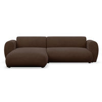 ECKSOFA Emia Braun links - Schwarz/Braun, Kunststoff/Textil (262/156cm) - Selsey