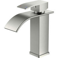 WASCHTISCHARMATUR Wasserfallauslauf gebürstetes Nickel 110 mm - Silberfarben, Metall (12.7/17.8/17.8cm)