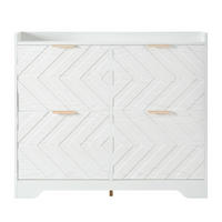 SCHUHSCHRANK mit 3d-strukturfront & 4 klappfächern - Weiß, Holzwerkstoff (105/90/24cm) - Urban Meuble