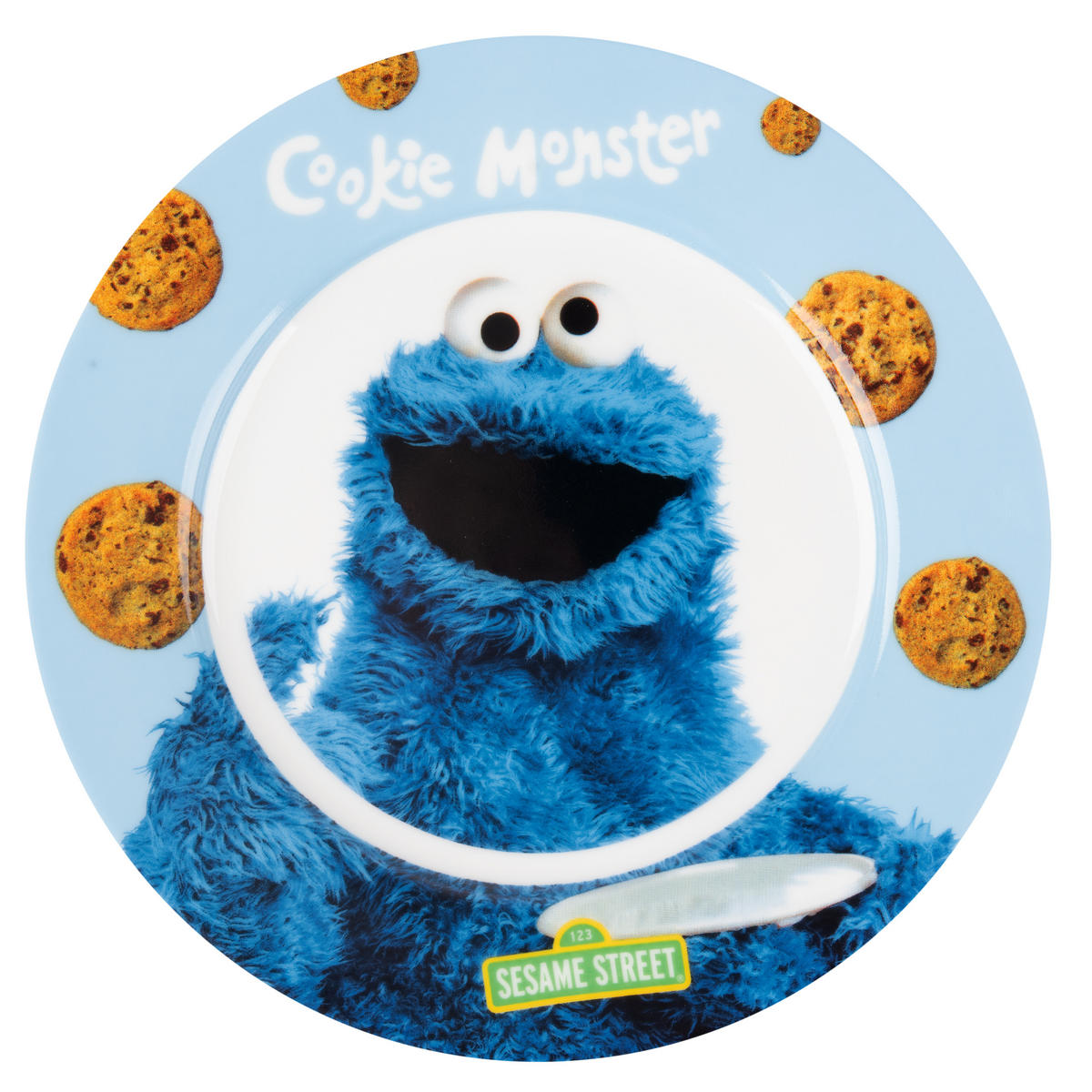 FRÜHSTÜCKSSET Sesamstraße Krümelmonster Blau 3-teilig - Blau, Keramik (23.8/11.2/23.3cm) - United Labels