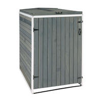 MÜLLTONNENBOX XL 1er-/2er HxBxT 126x79,5x98cm Grau-Weiß Holz - Hellgrau, Holz (79.5/126/98cm) - PROREGAL