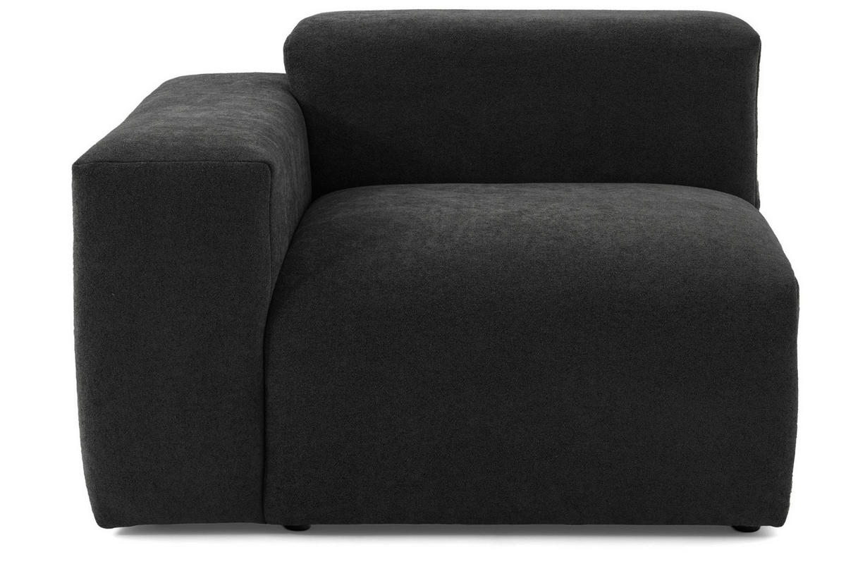 4-SITZER modulares Ecksofa HEAVEN SET 2 Rechts, Breite 300 cm Webstoff Schwarz - Schwarz, Holz/Kunststoff (245/300cm) - Muffo