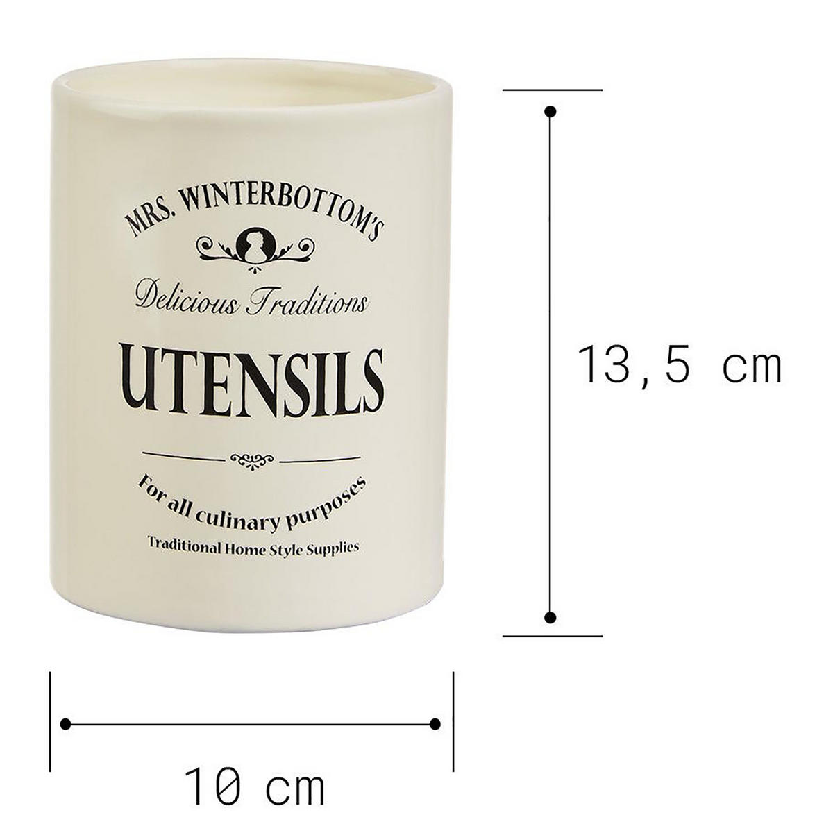 UTENSILIENBEHÄLTER (2er Set) Mrs. Winterbottom's - Beige, Keramik (10/14/10cm) - Butlers