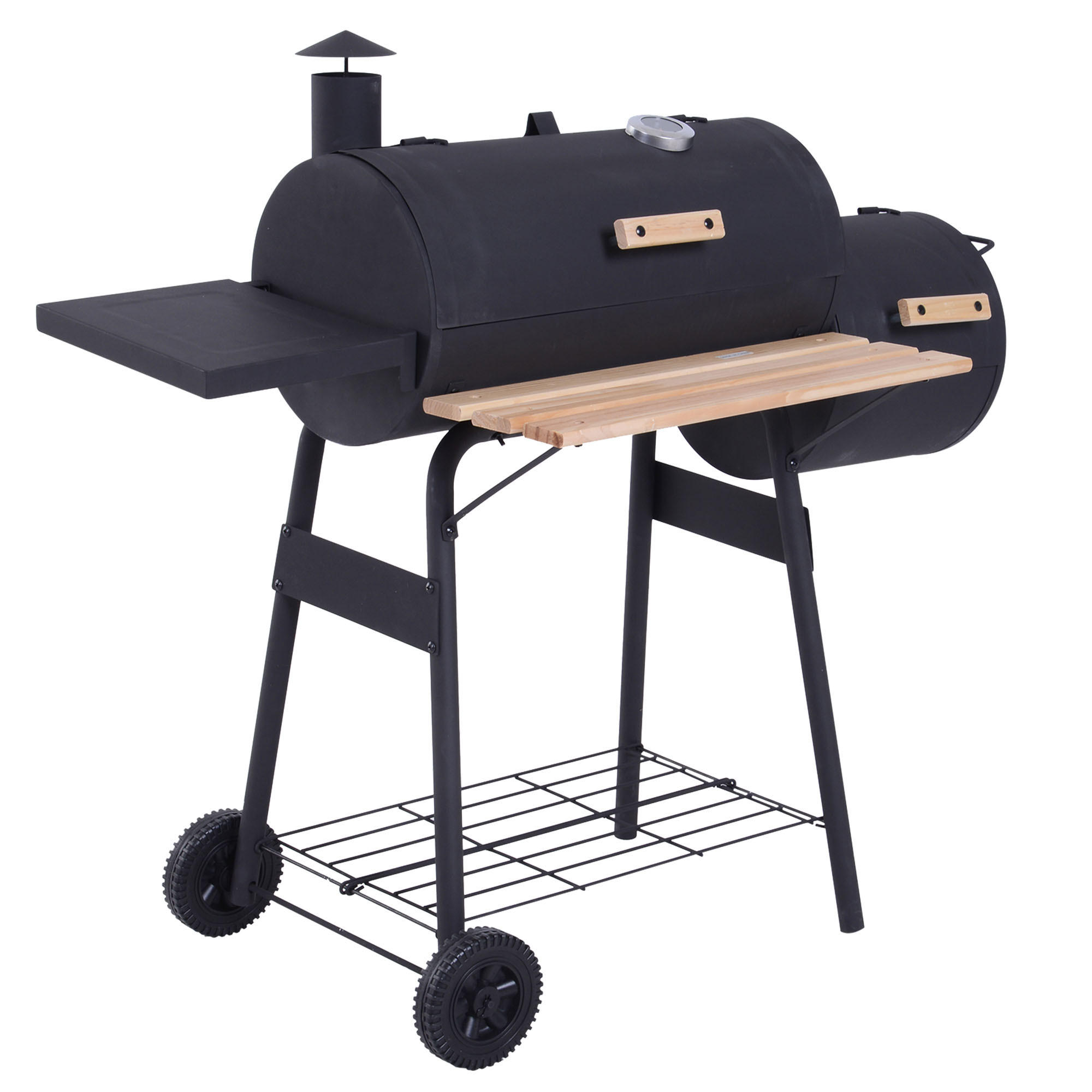 HOLZKOHLEGRILL DE-18258 Schwarz - Schwarz, Metall (53/108/124cm) - ComfortXL