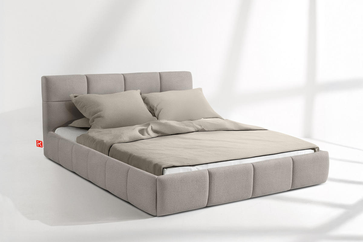POLSTERBETT ALTOS, hellgrau - Hellgrau, Holz/Holzwerkstoff (140/200cm) - KONSIMO®