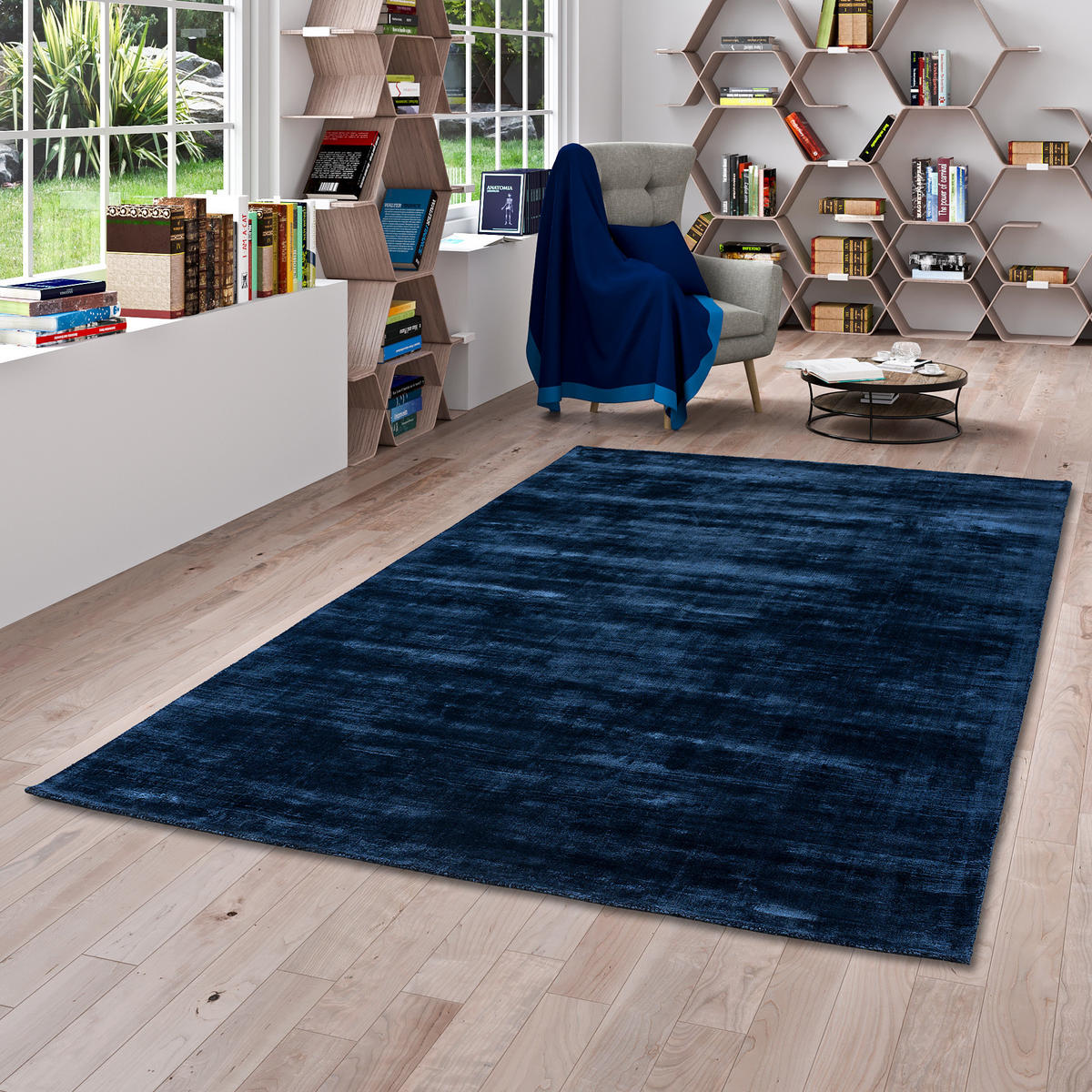 LUXUS DESIGNER TEPPICH ROMA - Dunkelblau, Textil (70/300cm) - Pergamon
