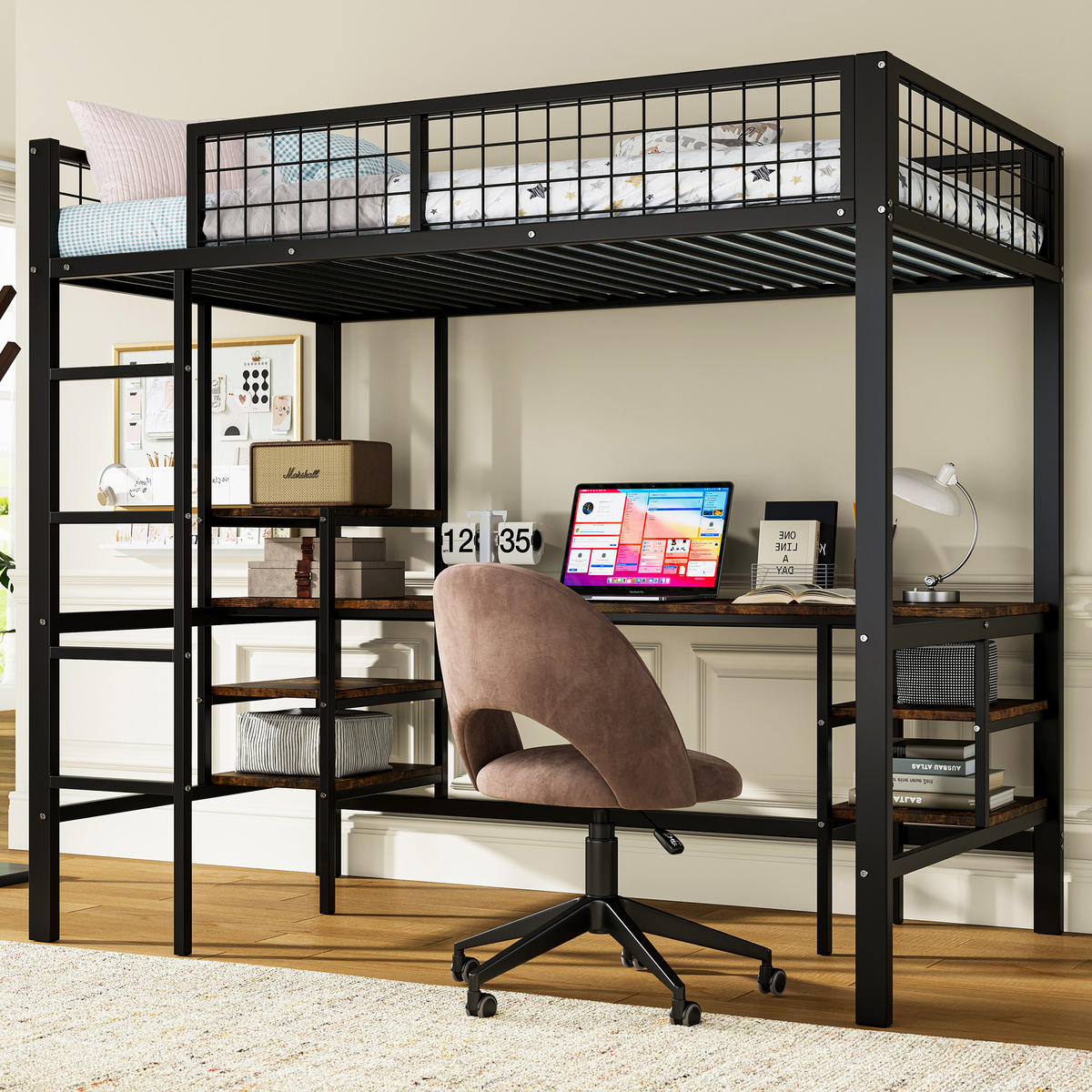 HOCHBETT 90x200 cm Metall Tisch Regal schwarz - Schwarz, Metall (90/200cm) - LEBENLANG