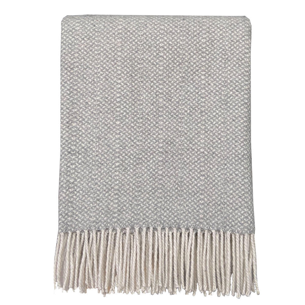 WOLLDECKE Recycelt Struktur Grau 131x170 - Grau, Textil (131/170cm) - Malagoon