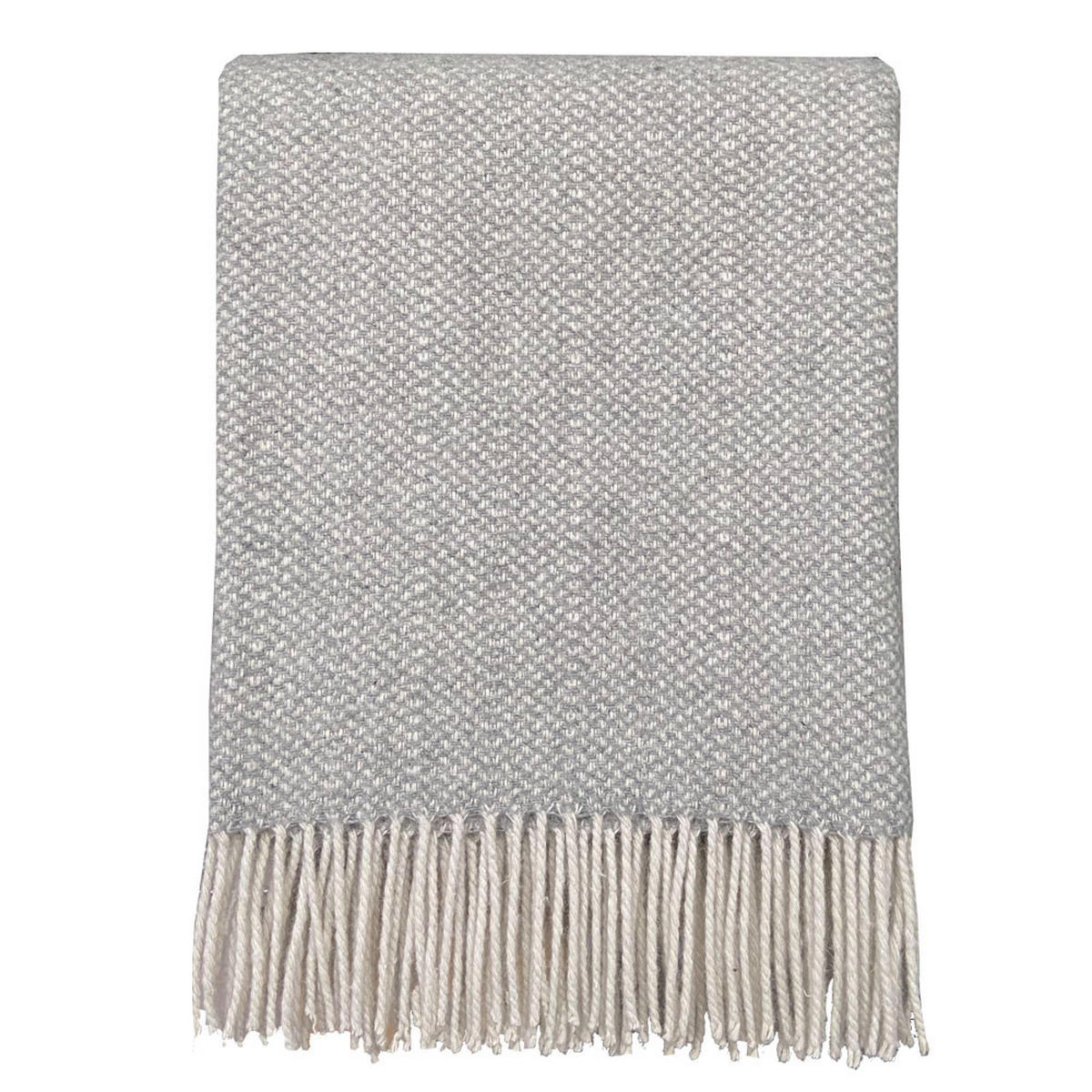 WOLLDECKE Recycelt Struktur Grau 131x170 - Grau, Textil (131/170cm) - Malagoon