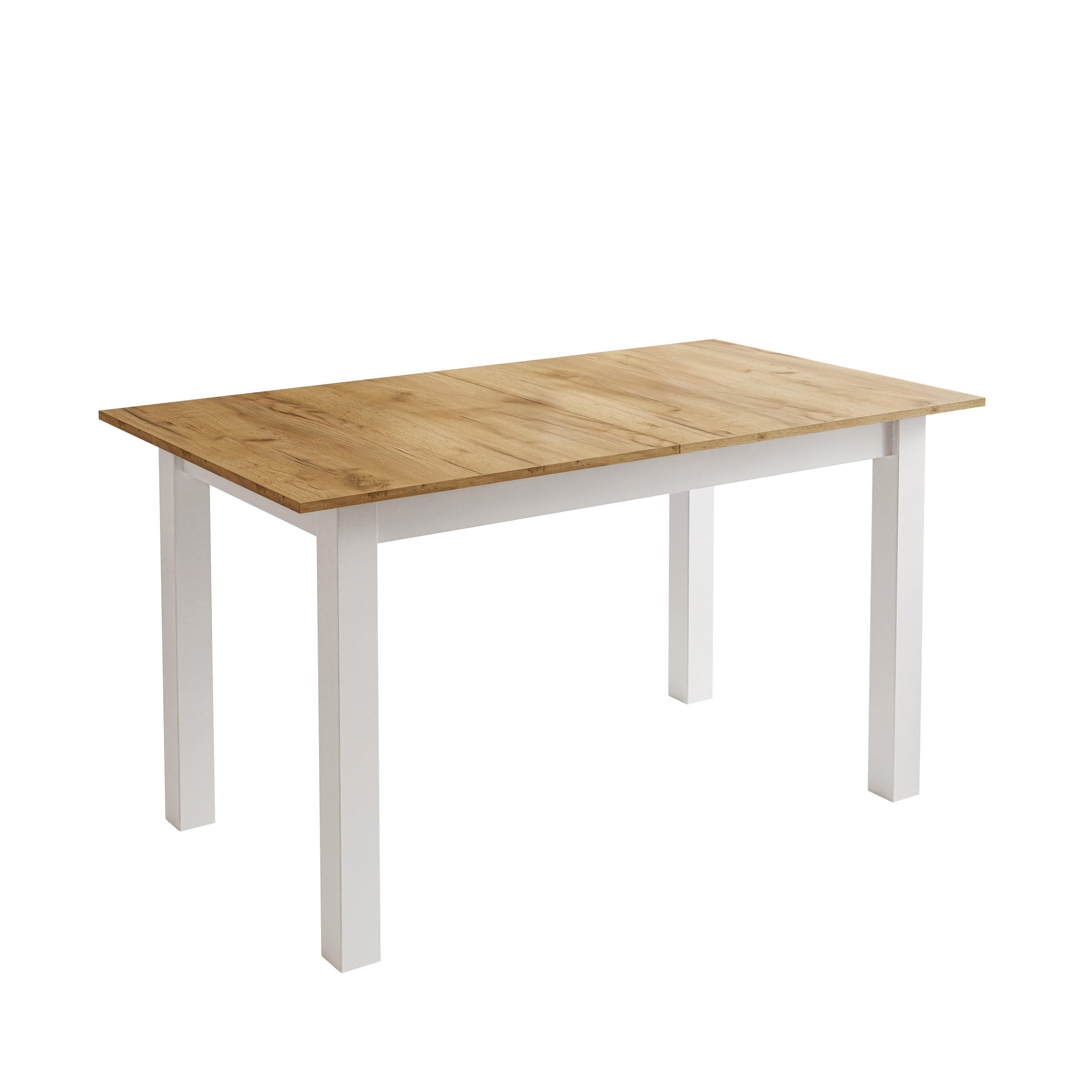 Lookway Esstisch Eiche, Weiß 80x77x140 cm