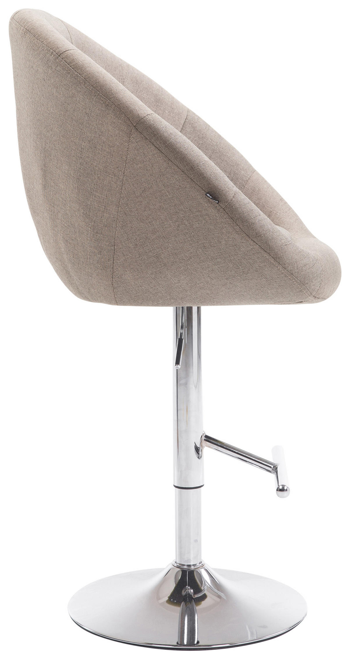 BARHOCKER Landern Stoff chrom taupe - Taupe/Schwarz, Textil (65/128/57cm) - TPFLiving