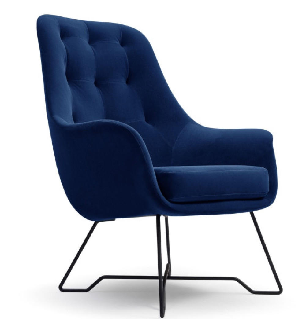 SESSEL Dunkelblau ENZO Gepolstert Mit Gepolstertem Rückenlehne - Dunkelblau, Textil (72.5/101.5/83cm) - Sepro Meble