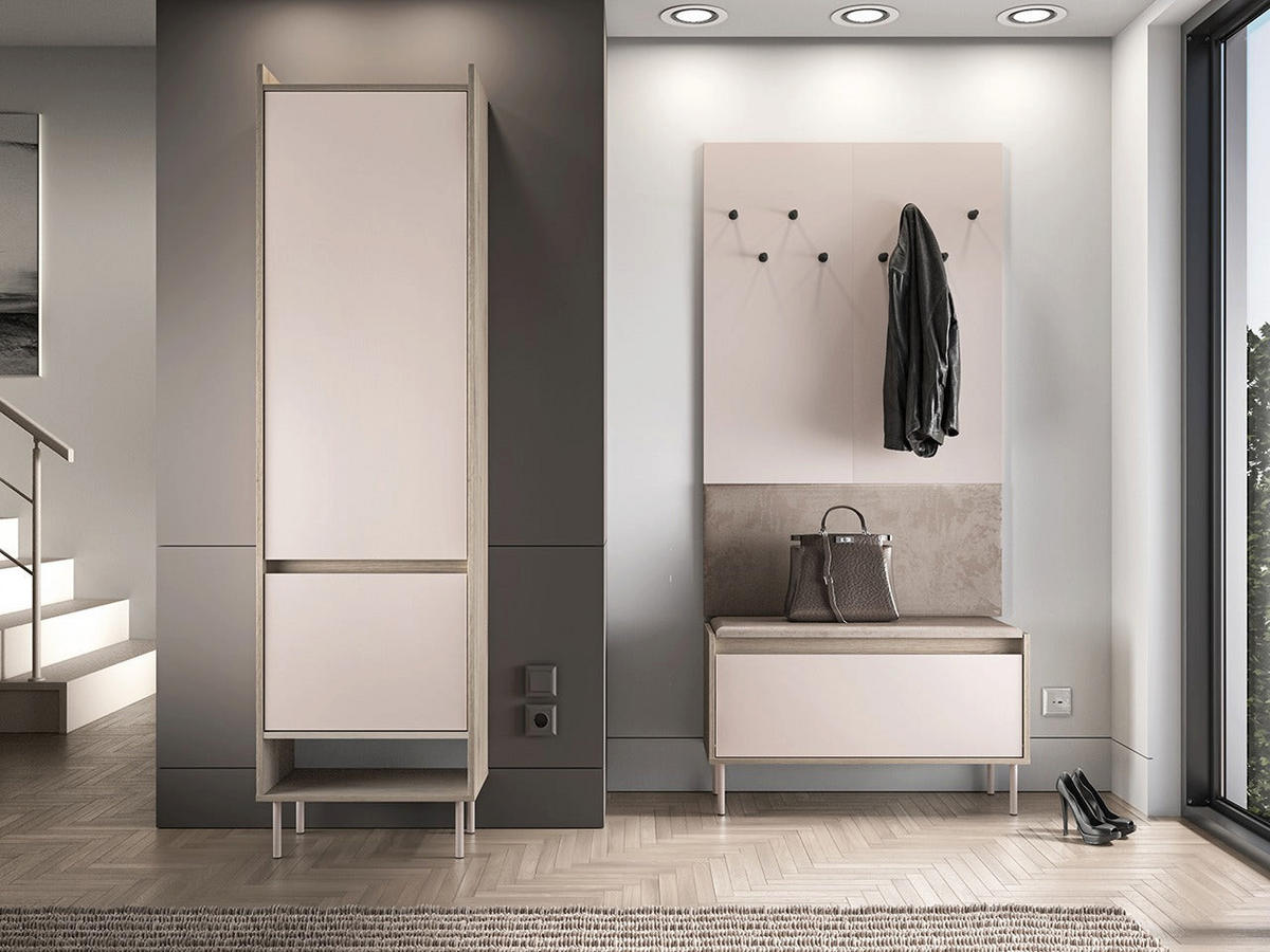 GARDEROBENSCHRANK – 54 cm – Voco – Kaschmir / Eichefarben - Kaschmir/Eichefarben, Holzwerkstoff (54/198/34cm) - hi-markt
