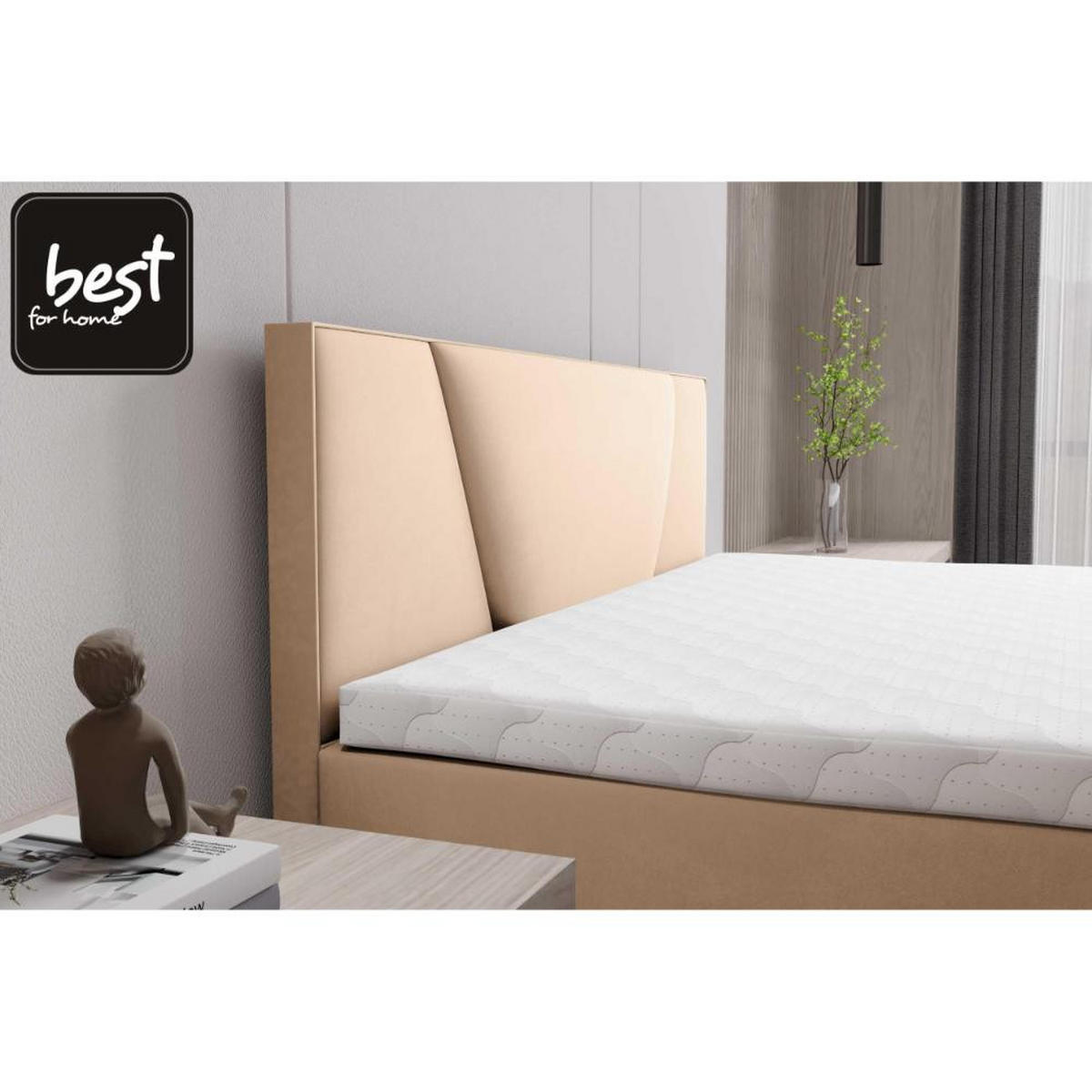 BOXBETT Jubilee Bonellfederkern inkl. Topper - Hellgelb, Holz/Holzwerkstoff (160/200cm) - Best For Home