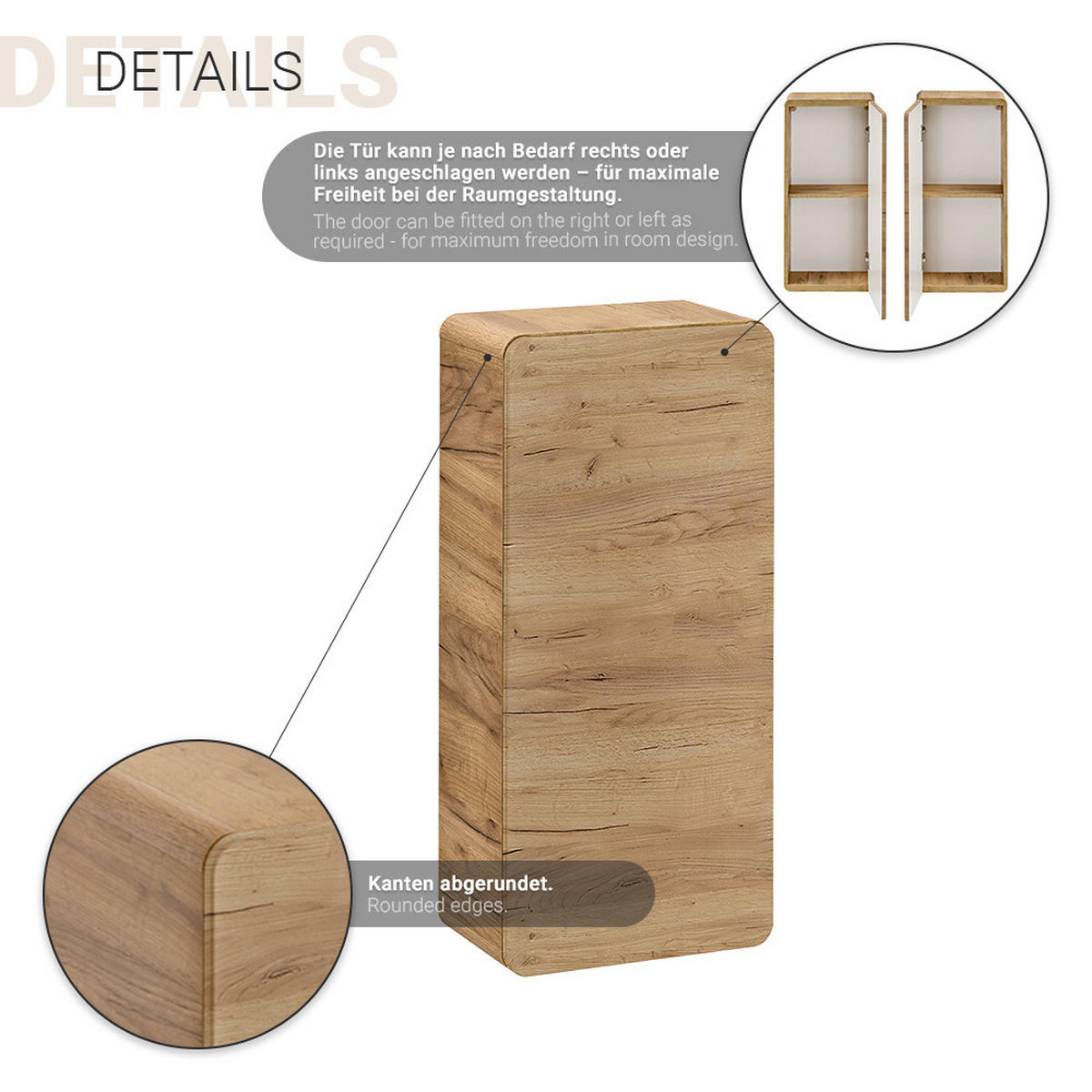 HÄNGESCHRANK Luton-56 - Braun, Holzwerkstoff (35/75/22cm) - Lomado