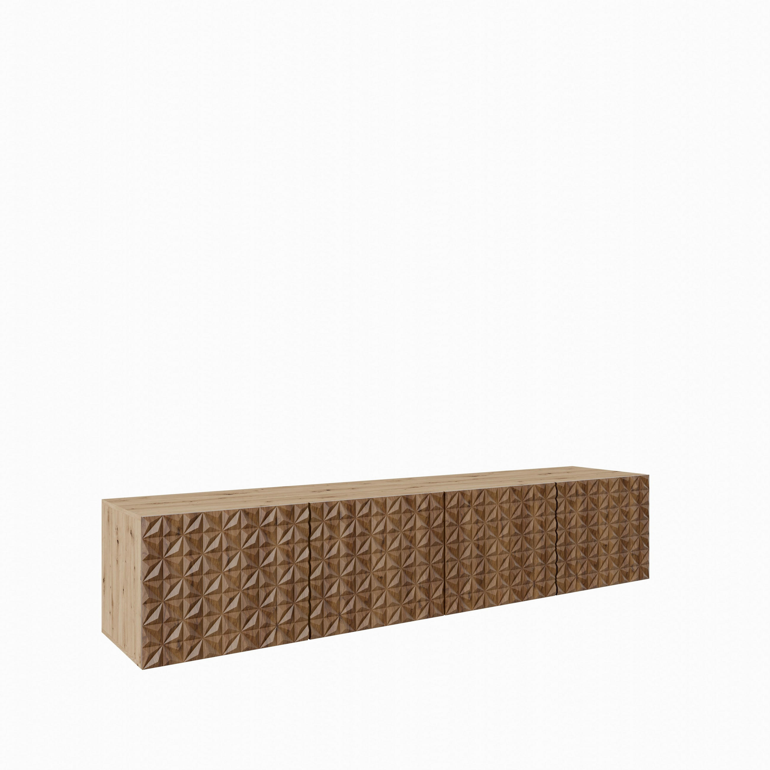 LOWBOARD ROVA 200/41/40 cm, Hängender TV-Schrank Eiche Artisan / Eichefarben - Eichefarben/Braun, Holzwerkstoff (200/41/40cm) - MASSENO
