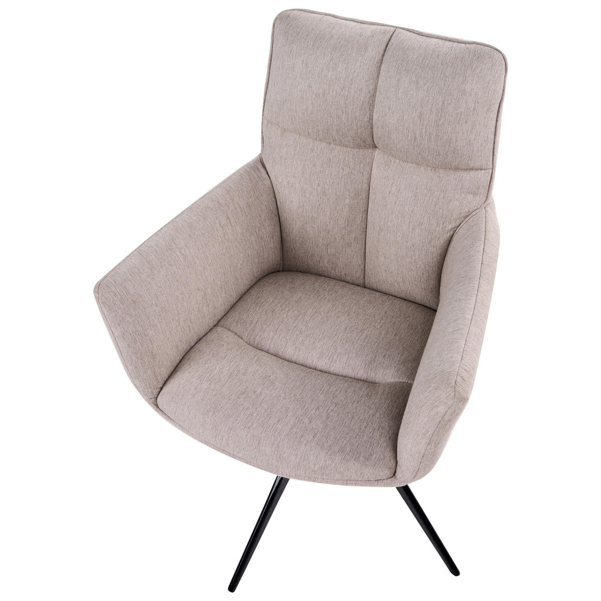 JÍDELNÍ ŽIDLE otočná Látka Béžová Corbie - béžová, textil (62/89/67cm) - Beliani