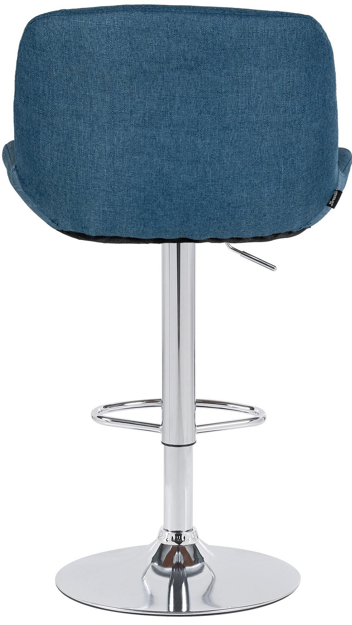 BARHOCKER Stoff blau - Chromfarben/Blau, Textil/Metall (50/85/50cm) - CLP