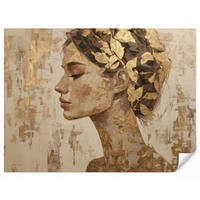 TAPETE - Frau - Gold - Abstrakt - Textur - 280x200 cm - Goldfarben, Papier (280/200cm) - OnlyWow