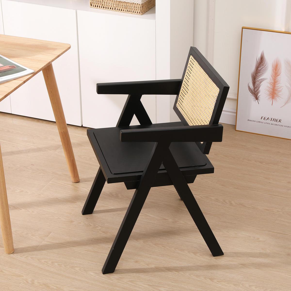 STUHL 1er-Set Holz Schwarz - Schwarz, Holz (51/80/54cm) - Nordlys