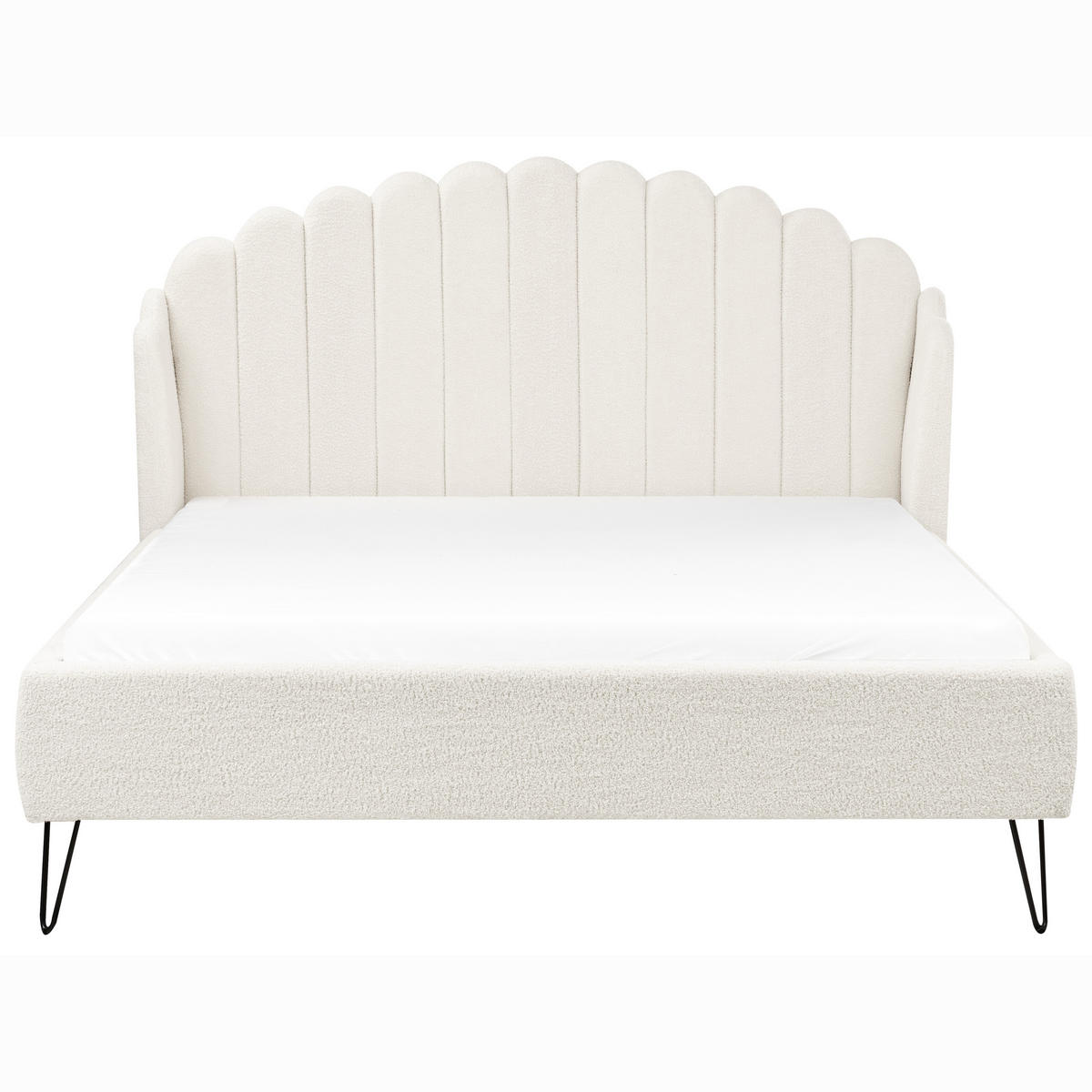 POLSTERBETT mit Lattenrost 160x200 cm Weiß Ambillou - Creme, Textil (160/200cm) - Beliani