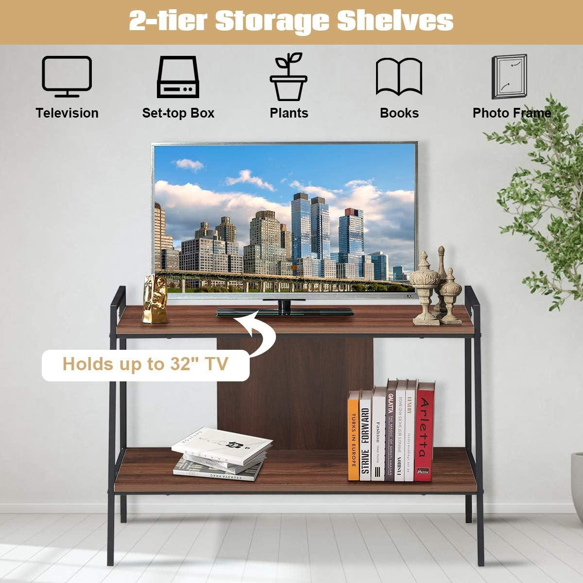 TV-REGAL Braun - Braun, Holz (43/60/89cm) - COSTWAY