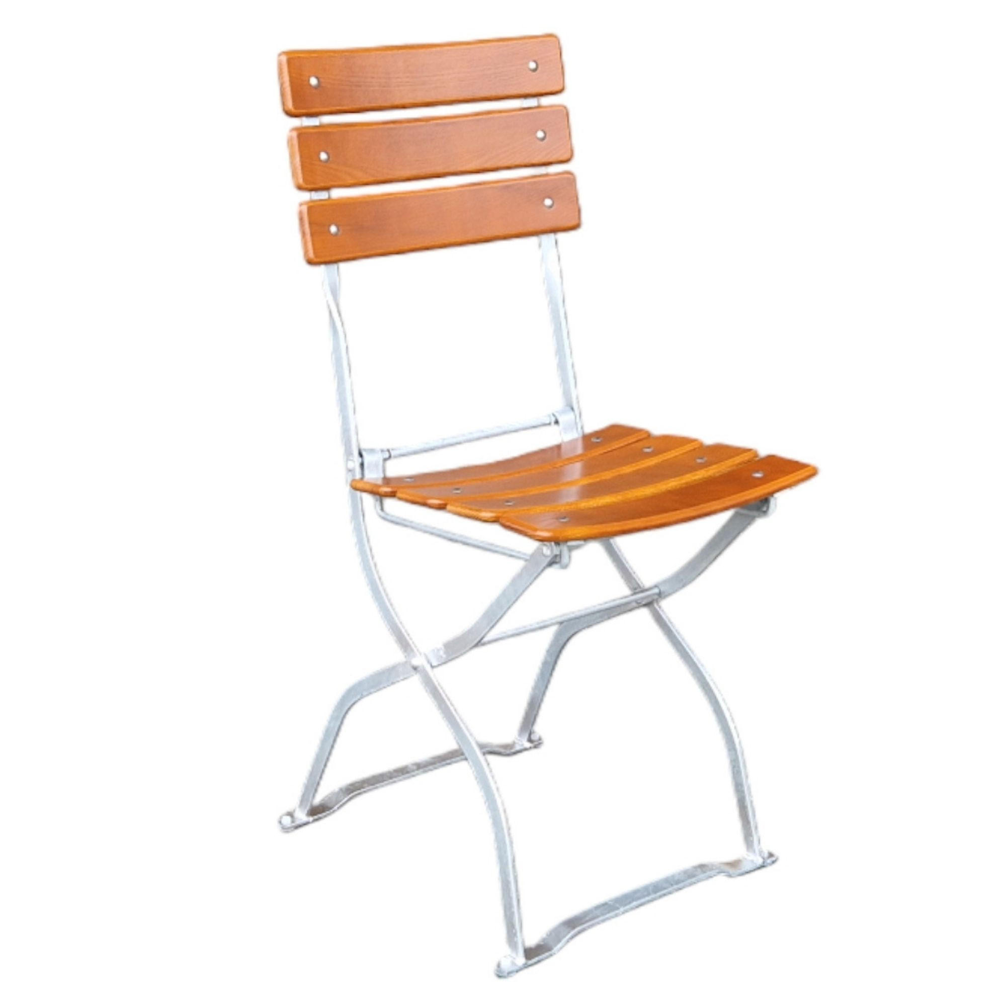 BIERGARTENSTUHL BERGWIESE 1-Sitzer 89x40x35cm Eschenholz Silber/Braun - Braun, Holz (40/89/35cm) - CHEFGASTRO
